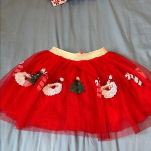Sparkle Sisters Red Tulle Christmas Skirt